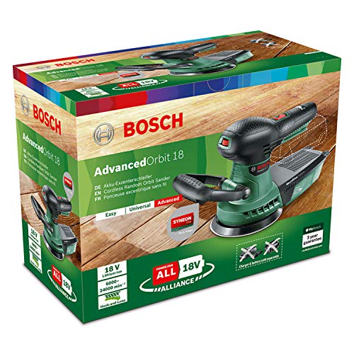 Bosch Akku Exzenterschleifer AdvancedOrbit 18 (ohne Akku, Schleifteller-Ø 125 mm, 18 Volt System, im Karton), Grün