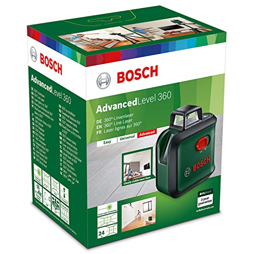 Bosch Kreuzlinienlaser AdvancedLevel 360 (3 Laserlinien inkl. 360° zum Ausrichten im ganzen Raum)