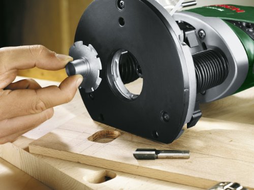Bosch Oberfräse POF 1200 AE (1200 Watt, inkl. Zubehör für präzise Holzbearbeitung, für unterschiedliche Holzarten)