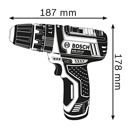 Bosch Professional 12V System Akku Schlagbohrschrauber GSB 12V-15 (ohne Akkus und Ladegerät, in L-BOXX)