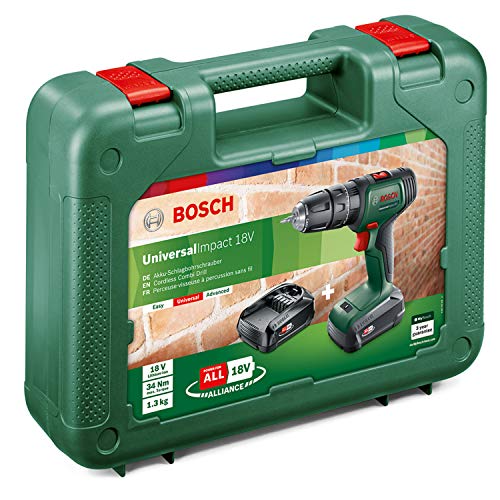 Bosch Akku Schlagbohrschrauber UniversalImpact 18 V (1 Akku, 18 Volt System, im Koffer)