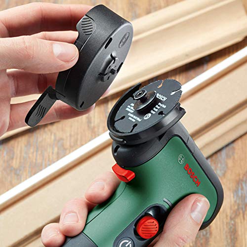 Bosch - EasyCut&Grind Akku-Multifunktionswerkzeug (7,2V 2,0Ah; 2 Trennscheiben, 1 Schleifteller,3x Schleifmittel,1 Transportschutz mit Inbusschlüssel,1 Adapter,1 USB-C-Kabel)50 mm Scheibendurchmesser