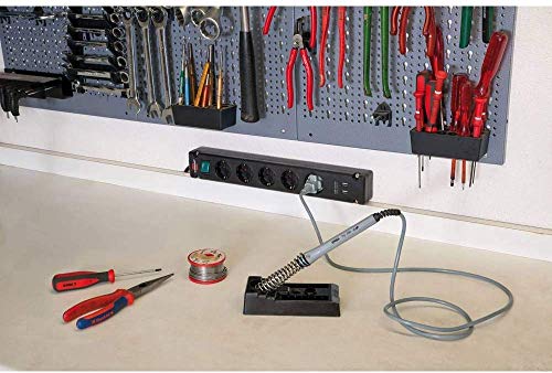 Brennenstuhl Bremounta Steckdosenleiste 5-Fach mit USB-Ladefunktion (Steckerleiste mit Befestigungsmöglichkeit, 3m Kabel und Kindersicherung) weiß 4er Pack