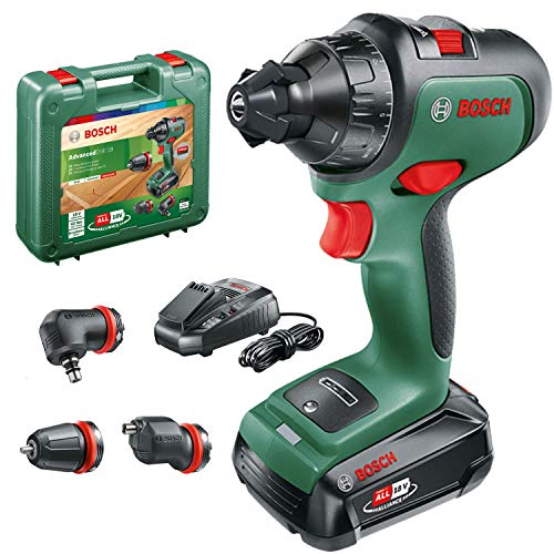 Bosch Akkuschrauber AdvancedDrill 18 Set (mit Akku, 18 Volt System, 3 Aufsätze, im Koffer)