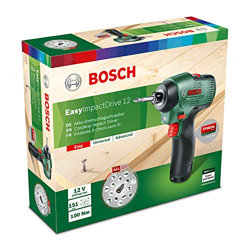 Bosch Home and Garden 06033D6001 Bosch Drehschlagschrauber EasyImpactDrive 12 (1 Akku, 12 Volt System, im Karton)