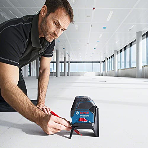 Bosch Professional Kreuzlinienlaser GCL 2-15 (roter Laser, Innenbereich, mit Lotpunkten, Arbeitsbereich: 15 m, 3x AA Batterien, Drehhalterung RM 1, Laserzieltafel, Schutztasche, Handwerkerkoffer)