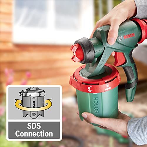 Bosch Farbsprühsystem PFS 7000 (1400 W, 2x Farbbehälter 1000 ml, 3x Düsen für Wandfarben, Lackfarben, Lasuren, Farbfilter, Reinigungsbürste, im Karton)