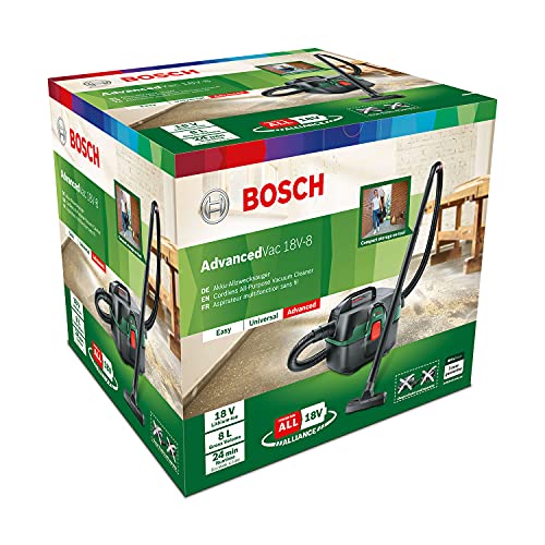 Bosch Akku Nass- und Trockensauger AdvancedVac 18V-8 (ohne Akku, 18 Volt System, mit Zubehörset, im Karton), Testnote: sehr gut (Magazin: selbst ist der Mann)