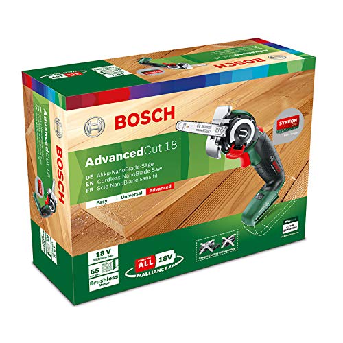 Bosch Home and Garden Akku-NanoBlade-Säge AdvancedCut 18 (Farbe: Schwarz, Grün, Rot, Silber, 1x Akku, NanoBlade-Technologie, 18 Volt System, im Koffer)
