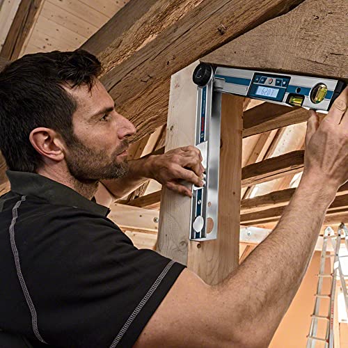 Bosch Professional Digitales Winkelmessgerät GAM 220 MF (Berechnung von Gehrungswinkeln, Schenkellänge: 0 - 220º, Länge: 40 cm)