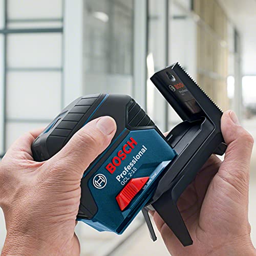 Bosch Professional Kreuzlinienlaser GCL 2-15 (roter Laser, Innenbereich, mit Lotpunkten, Arbeitsbereich: 15 m, 3x AA Batterien, Drehhalterung RM 1, Laserzieltafel, Schutztasche, Handwerkerkoffer)