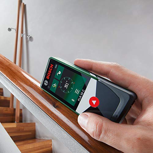 Bosch Laserentfernungsmesser PLR 50 C (Distanz bis 50m präzise messen, Touch-Display, Messfunktionen mit integrierter Hilfe)