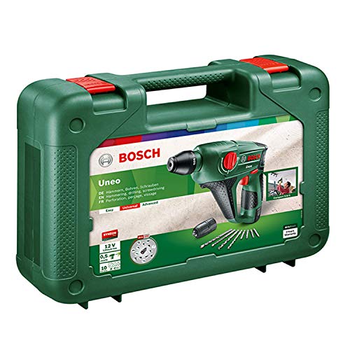 Bosch Home and Garden Akku Bohrhammer Uneo (1 Akku, 12 Volt System, Max. Bohr-Ø in Beton 10 mm, im Koffer)