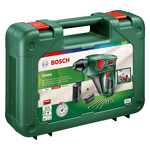 Bosch Akku Bohrhammer Uneo (2 Akku, 12 Volt System, max. Bohrtiefe in Beton 10mm, im Koffer)