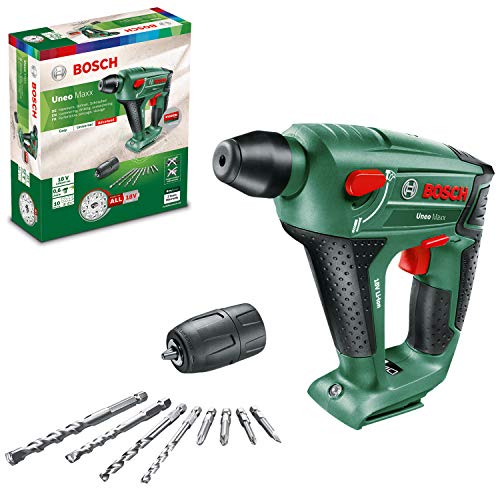 Bosch Akku Bohrhammer UneoMaxx mit Rundschaftadapter (ohne Akku, 18 Volt System, im Karton)