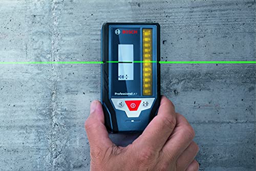 Bosch Professional Laserempfänger LR 7 (roter und grüner Strahl, 2 x AAA Batterien, Reichweite: 5-50 m, Schutztasche) Blau