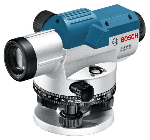 Bosch Professional 061599404P GOL 20 G Professional Optisches Nivelliergerät im Transportkoffer mit Stativ BT 160, Messlatte GR 500 und Zubehör