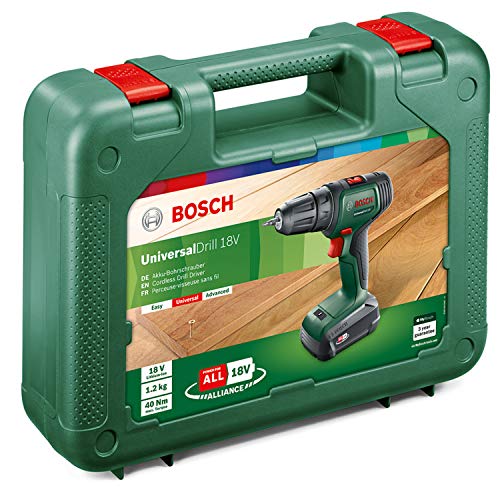 Bosch Akkuschrauber UniversalDrill 18V (1 Akku, 18 Volt System, im Koffer)