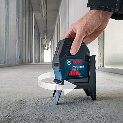 Bosch Professional Kreuzlinienlaser GCL 2-15 (roter Laser, Innenbereich, mit Lotpunkten, Arbeitsbereich: 15 m, 3x AA Batterien, Drehhalterung RM 1, Laserzieltafel, Schutztasche, Handwerkerkoffer)