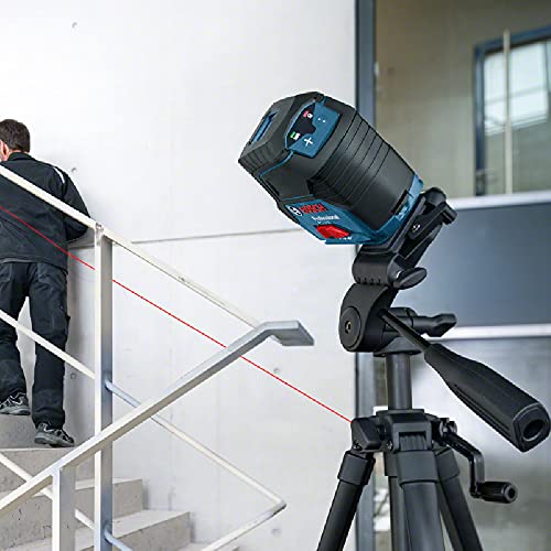 Bosch Professional Kreuzlinienlaser GCL 2-15 (roter Laser, Innenbereich, mit Lotpunkten, Arbeitsbereich: 15 m, 3x AA Batterien, Drehhalterung RM 1, Laserzieltafel, Schutztasche, Handwerkerkoffer)