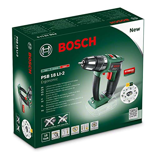 Bosch Akku Schlagbohrschrauber PSB 18 LI-2 Ergonomic (ohne Akku, 18 Volt System, bürstenloser Motor, im Karton)