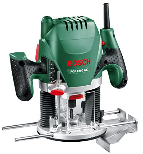 Bosch Oberfräse POF 1200 AE (1200 Watt, inkl. Zubehör für präzise Holzbearbeitung, für unterschiedliche Holzarten)