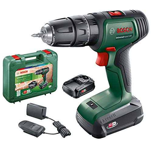 Bosch Akku Schlagbohrschrauber UniversalImpact 18 V (2 Akkus, 18 Volt System, im Koffer)