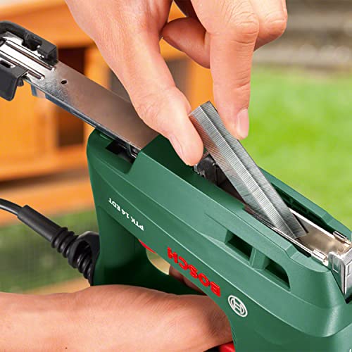 Bosch Elektrotacker PTK 14 EDT, 1000 Klammern, Karton (30 min-1 Schläge, Nägel: 14 mm, 1,1 kg)
