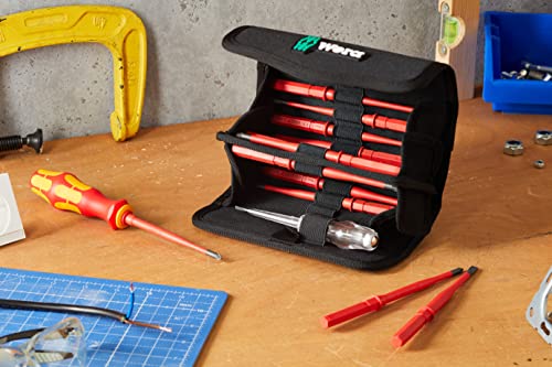 Wera 05003484001 Kraftform Kompakt VDE 16 extra slim 1, Isolierter Schraubendreher Wechselklingen Satz, 16-teilig