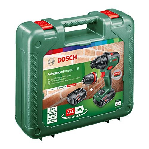 Bosch Akku Schlagbohrmaschine AdvancedImpact 18 (2 Akkus, 18-Volt-System, im Handwerkerkoffer)