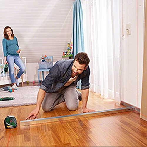 Bosch Kreuzlinienlaser UniversalLevel 3 mit Stativ (3 Laserlinien inkl. vertikaler Linie im 90°-Winkel für ein zusätzlichem Laserkreuz an der Decke und Lotpunkt unten für präzise Ausrichtungen)