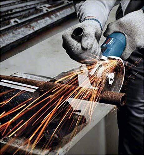 Bosch Professional Winkelschleifer GWS 750 (Scheiben-∅ 125 mm, 750 Watt, inkl. Aufnahmeflansch, Schutzhaube, Spannmutter, Zusatzhandgriff, Zweilochschlüssel, im Karton)
