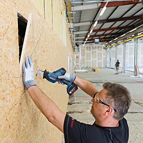 Bosch Professional 18V System GSA 18 V-LI C - Sierra sable a batería (0 - 3050 cpm, profundidad de corte 200 mm, 2 baterías x 4.0 Ah, en L-BOXX)