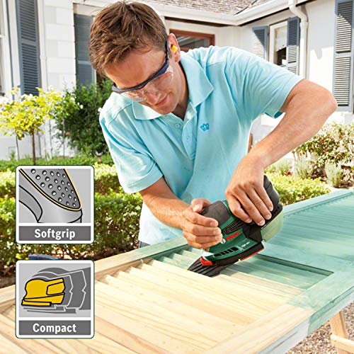 Bosch Akku Multischleifer PSM 18 LI (ohne Akku/Ladegerät, 18 Volt System, im Karton), Grün