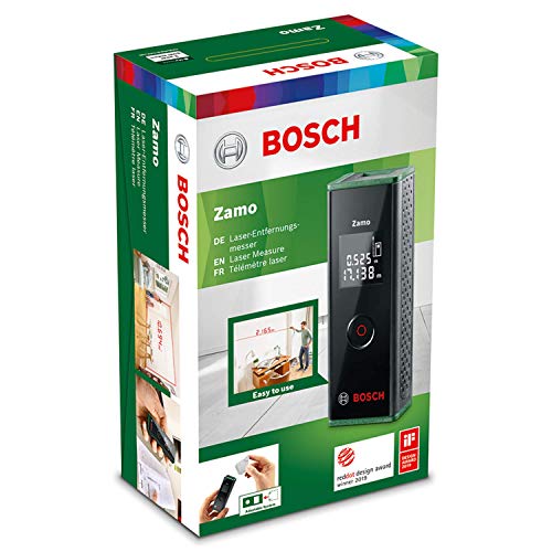 Bosch Laserentfernungsmesser Zamo (bis 20m einfach & präzise messen, 3. Gen. mit Aufsatz-Funktion)