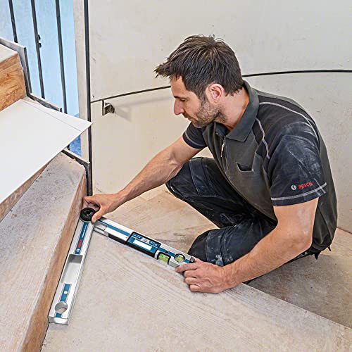 Bosch Professional Digitales Winkelmessgerät GAM 220 MF (Berechnung von Gehrungswinkeln, Schenkellänge: 0 - 220º, Länge: 40 cm)