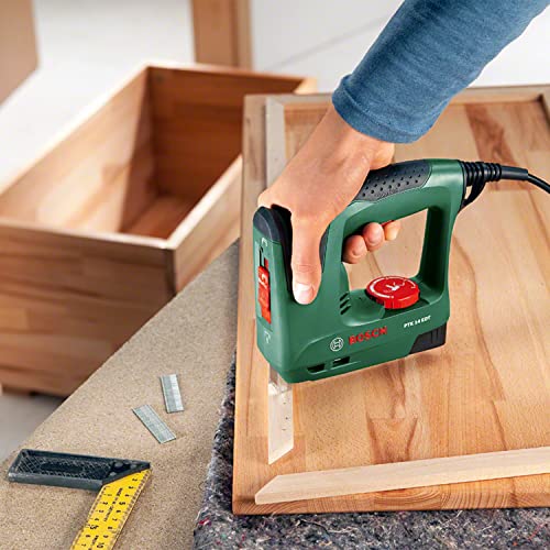 Bosch Elektrotacker PTK 14 EDT, 1000 Klammern, Karton (30 min-1 Schläge, Nägel: 14 mm, 1,1 kg)