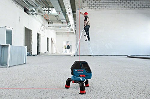 Bosch Professional Linienlaser GLL 3-50 (roter Laser, für innen, Arbeitsbereich: 10 m, 4 x AA-Batterie, Drehstativ, Universalhalterung BM1, L-BOXX)