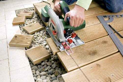 Bosch Kreissäge PKS 55 A (Präzises Sägen in Holz; 1200 Watt, max. Schnitttiefe 55 mm, im Karton), Testnote: Testsieger (Magazin: selbst ist der Mann)