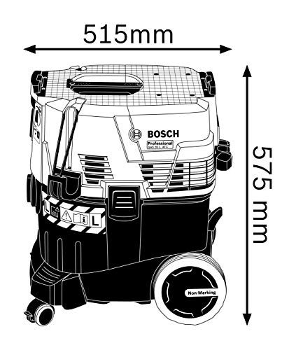 Bosch Professional Nass-/Trockensauger GAS 35 L AFC (inkl. 1x Zellulose-Flachfaltenflter, Fugendüse, Entsorgungssack, Krümmer, Bodendüsen-Set, 3x0,35 m Saugrohr, Schlauch 5 m mit Werkzeugmuffe)