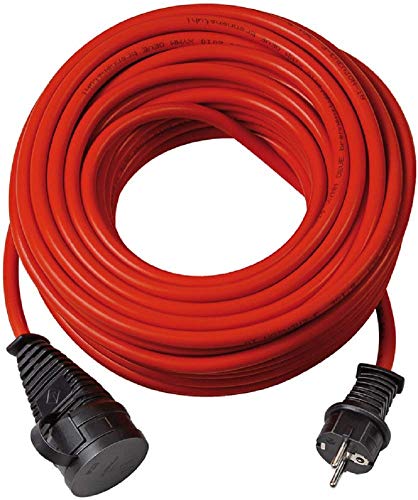 Brennenstuhl BREMAXX® Verlängerungskabel (25m Kabel in rot, für den kurzfristigen Einsatz im Außenbereich IP44, Stromkabel einsetzbar bis -35 °C, Öl- und UV-beständig)