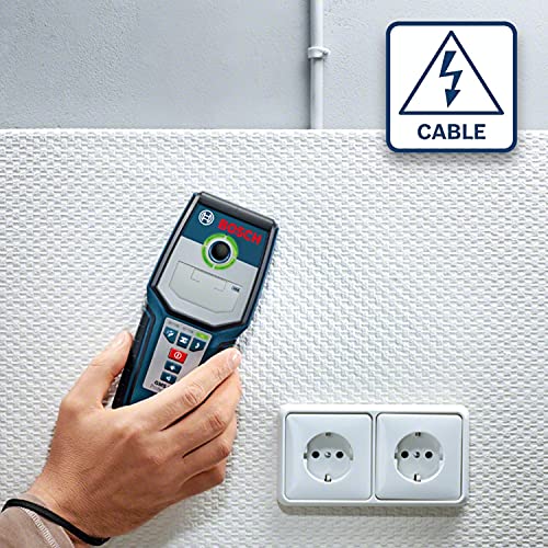 Bosch Professional digitales Ortungsgerät GMS 120 (max. Detektionstiefe Holz/Eisenmetalle/Nichteisenmetalle/spannungsführende Leitungen: 38/120/80/50 mm, im Karton)
