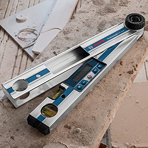 Bosch Professional Digitales Winkelmessgerät GAM 220 MF (Berechnung von Gehrungswinkeln, Schenkellänge: 0 - 220º, Länge: 40 cm)