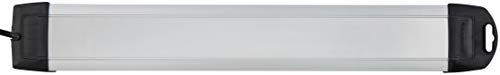 Brennenstuhl Premium-Alu-Line, Steckdosenleiste 10-Fach - Mehrfachsteckdose aus hochwertigem Aluminium (mit Schalter und 3m Kabel, Made in Germany)