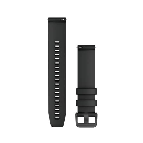 Garmin Schnellwechsel-Armband, 20mm, Silikon, Schwarz, passend für venu Serie (außer S-Modelle), Forerunner 55/245/645, Approach S12/S40/S42, vivoactive 3/4, vivomove 3/HR/Luxe/Style, D2 Air/Air X10