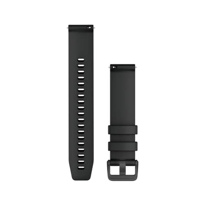 Garmin Schnellwechsel-Armband, 20mm, Silikon, Schwarz, passend für venu Serie (außer S-Modelle), Forerunner 55/245/645, Approach S12/S40/S42, vivoactive 3/4, vivomove 3/HR/Luxe/Style, D2 Air/Air X10