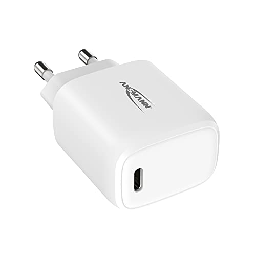 Ansmann iPhone Ladegerät 20W - USB C Port mit Power Delivery 3.0, kompatibel mit iPhone 12/12 Mini/12 Pro/12 Pro Max, Galaxy, Pixel 4/3, iPad Pro, AirPods Pro, Weiß