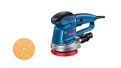 Bosch Professional Exzenterschleifer GEX 34-125 (inkl. Schleifteller-⌀ 125 mm, Schleifblatt C470 für Holz, Absaug-Adapter, Papierstaubbeutel, im Karton)