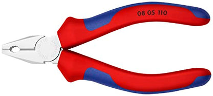 Knipex Mini-Kombizange verchromt, mit Mehrkomponenten-Hüllen 110 mm 08 05 110
