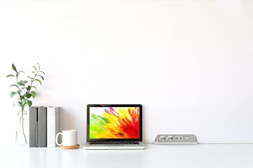 brennenstuhl Estilo Ecksteckdosenleiste 4-Fach (Tischsteckdose mit Edelstahloberfläche, Ecksteckdose mit 2X Schutzkontakt-Steckdosen, 2X Euro-Steckdosen, inkl. USB-Ladefunktion) Silber/weiß